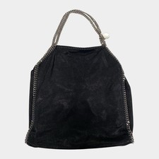 STELLA MCCARTNEY WOMEN'S BLACK METALLIC FALABELLA BAG ON CHAIN