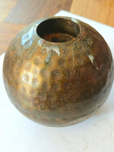 Vintage round metal tealight - vintage,