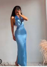 ZARA Blue Dress With Open Back