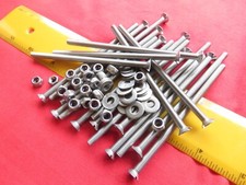 M5 x 100 Stainless Slotted Countersunk Machine Screws (x20), washers+nyloc nuts