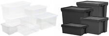 Heavy Duty Black Storage Box with Lids / Clear Plastic Containers - UK