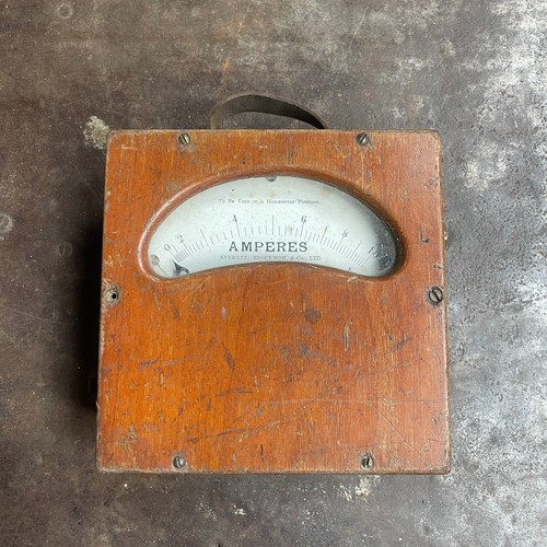 Vintage ammeter housed a - ammeter,