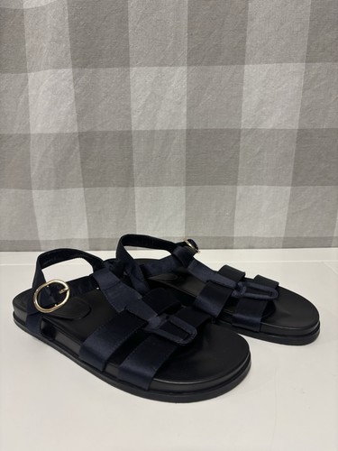 Zara navy blue satin strappy - blue,