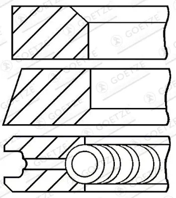 Piston ring set 422300 - set, 08-422300-00