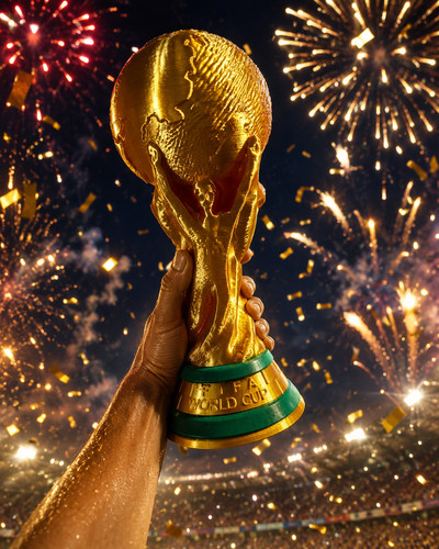 Printed world cup trophy - 3d,