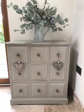 9 Mini Drawer Lounge Hallway Storage Unit  Antique Bronze Round Handles 