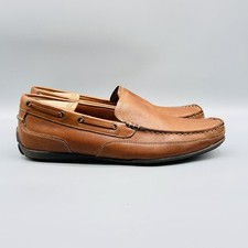 Bass Shoes Mens 11 Brown Leather Driving Loafers Slip On Moc Toe Hank Casual