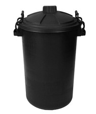 80L Black Dustbin Clip Lock