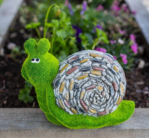 Garden snail ornament stone - garden,