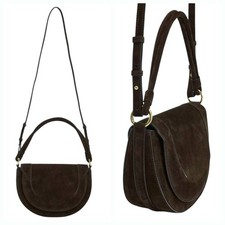 New ZARA Brown Suede Flap