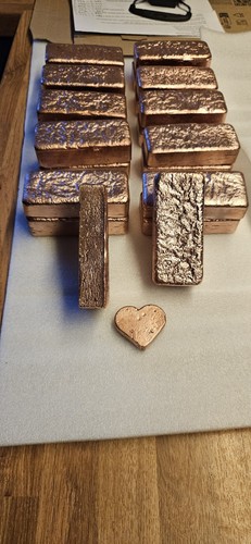 Copper bullion bar 999 - 999, pure