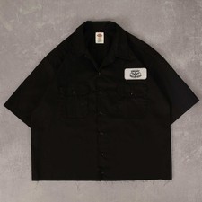 Dickies Vintage Valley Trailer Sales Cropped Workwear Shirt XL Men's Black Patch