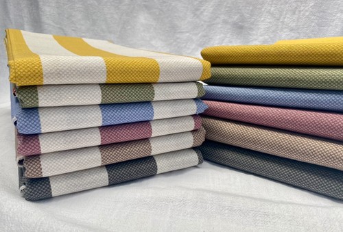 Honeycomb white stripes - stripes, fabric