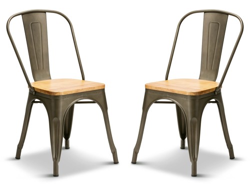 Gun metal oak wood seat - 2,