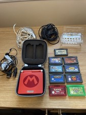 Nintendo Game Boy Advance SP Red Mario, Pokémon Ruby Version, Pokémon Leafgreen