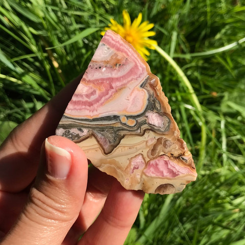 Rhodochrosite slice slab - rhodochrosite,