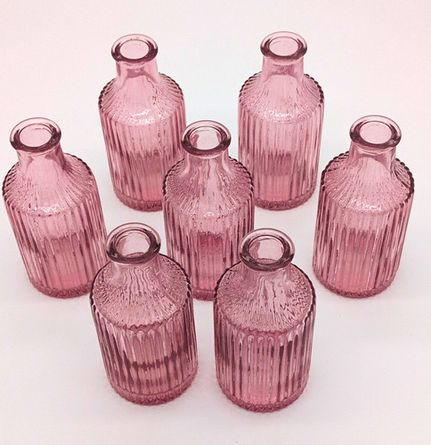 Pink ribbed glass - glass, decorative