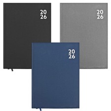 A4 2026 Diary Planner Day To Page Leatherette Cover - Choose Colour