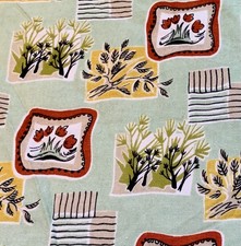 Mid Century Retro Green Red