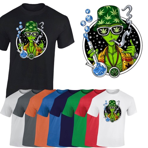 Alien smoking weed mens - smoking,