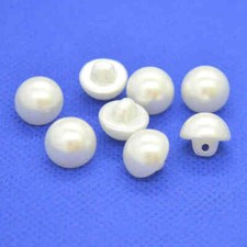 Pearl white half ball - pearl, domed
