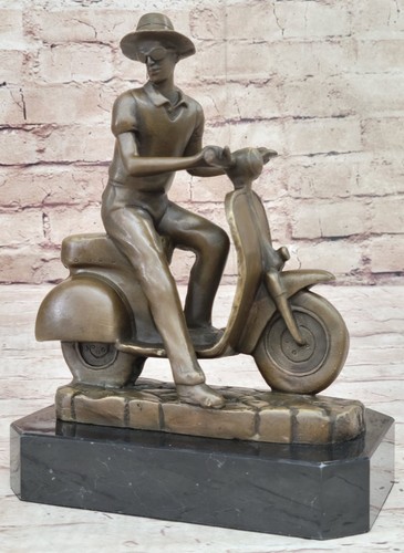 Asian man riding moped - asian,