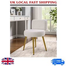 Plush Teddy Upholstery Dressing Table Stool Side Chair Makeup Bedroom Rest Chair