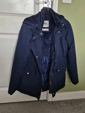 M&S Girls Navy School Coat With Phone Pocket Aged 12-13