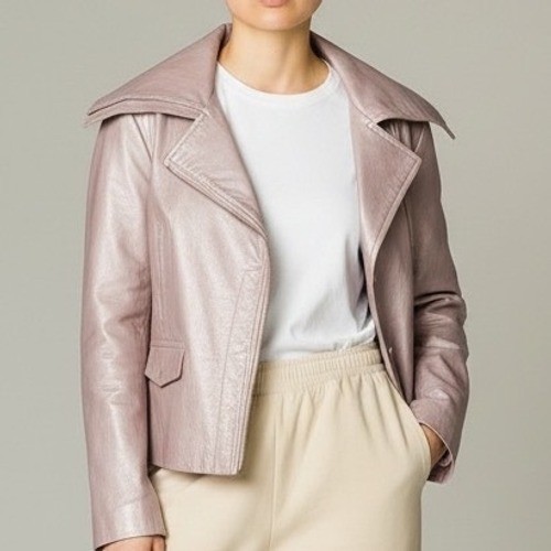 Vtg metallic lavender leather - metallic,
