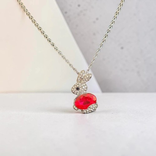Sparkly crystal bunny pendant - crystal,