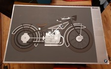 Vintage 1970s BMW Milestone R32 Motorcycle Print Poster on Chipboard 93x60cm