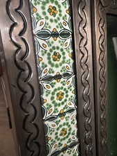 Vintage Tiled Punched Tin Mexican Mirror
