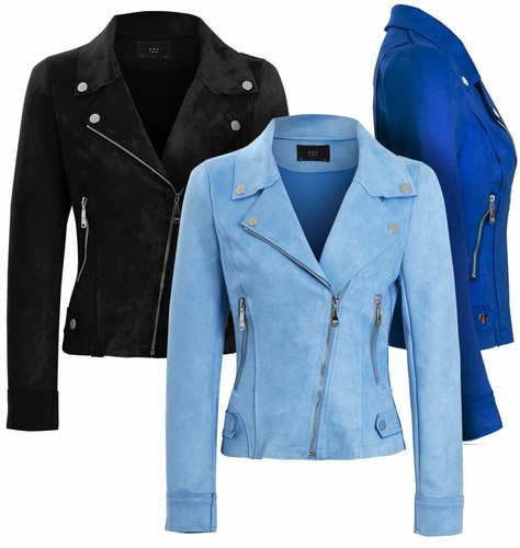 Womens faux suede biker - womens,