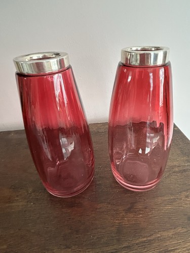 Pair antique silver rimmed - pair,