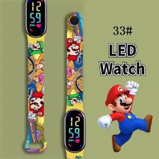 Kid's Mario LED Digital Wrist Watch Boys Girls Gift Birthday Christmas Stocking