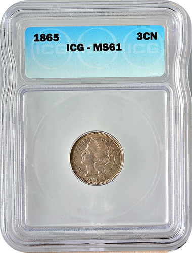 1865 three cent nickel 3cn - 1865,