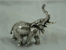 Solid Silver Hallmarked 54g Model Of An Elephant C1980 Christmas Gift