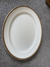 Bishop And Stonier Oval Platter. White And Gold Design.