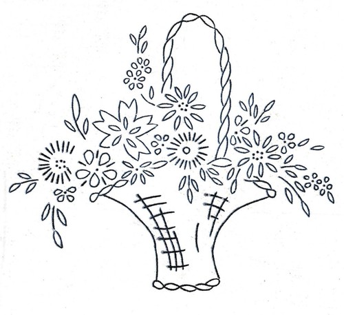 Vintage embroidery transfer - vintage,