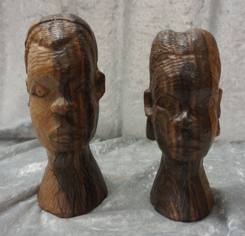 Pair hand carved - pair, african
