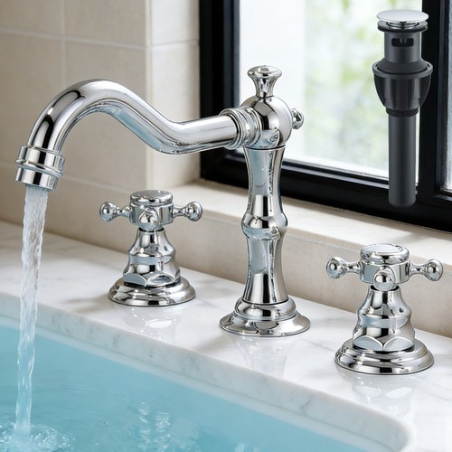 Bathroom sink faucet polished - faucet,