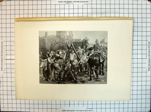 Old print roll engraving horse - old,