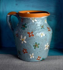 Hand Painted Floral Terracotta
