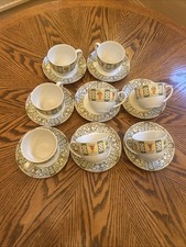 Wedgwood Terrace Set of 8 Tea Cups and Saucers Bone China