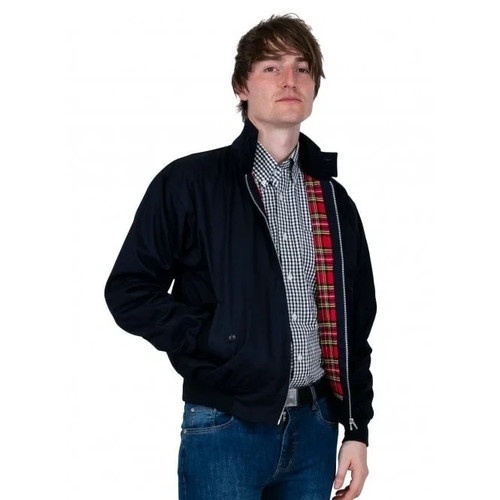 Navy harrington jacket - jacket, with