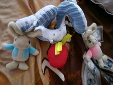 Peter Rabbit Flopsy Spiral Blue Soft Baby Pram/Cot Soft Toy Plush