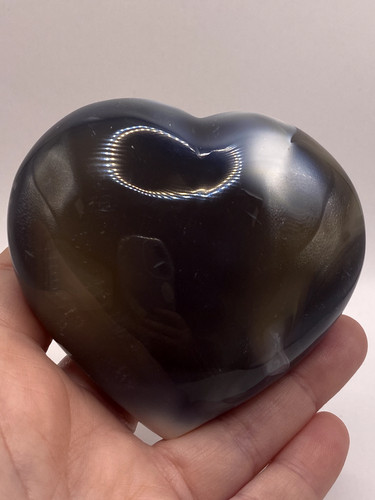 Orca agate large - puffy, heart