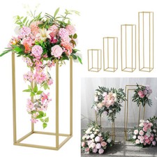 Metal Geometric Flower Stand Pedestal Table Centrepiece Wedding Decor Matte Gold