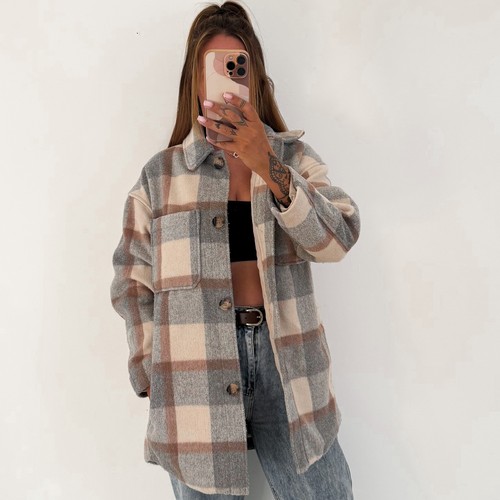 Ladies oversized coat grey - oversized,