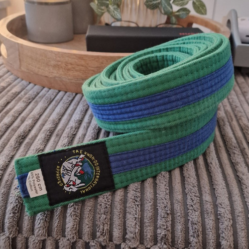 Taekwondo green belt with blue - taekwondo,